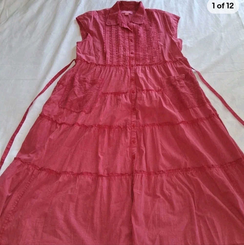 April Cornell Red Maggie Dress, Large